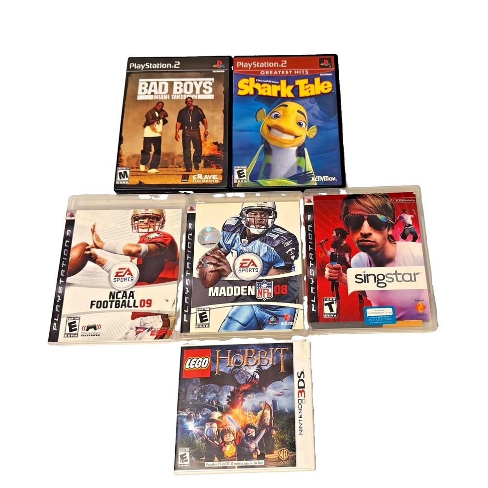 Mixed Video Game Bulk Lot of 7 – Nintendo 3DS, PlayStation 3 & PlayStation 2 (H)